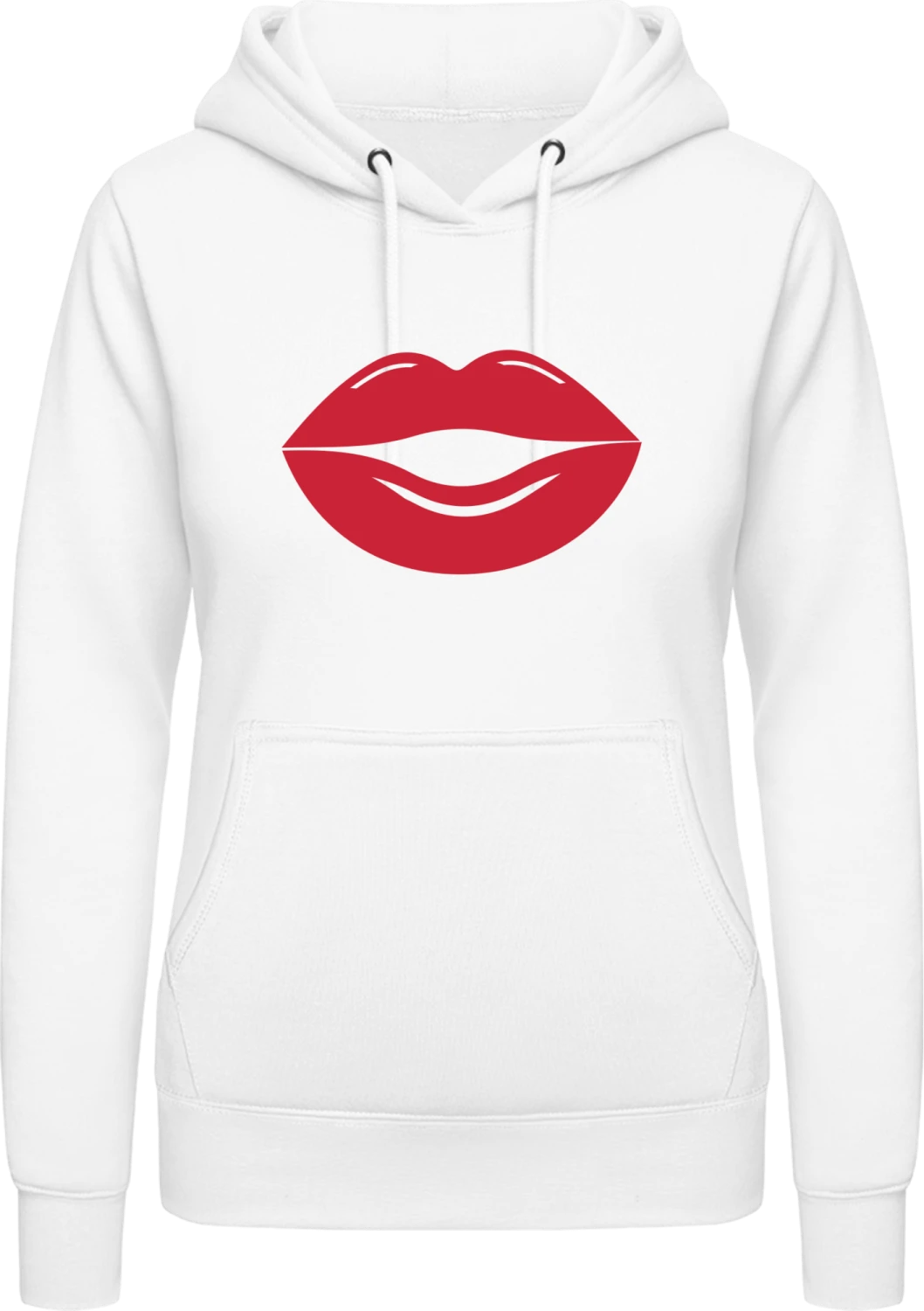 Lips Plastic - Arctic white AWDis ladies hoodie - Front