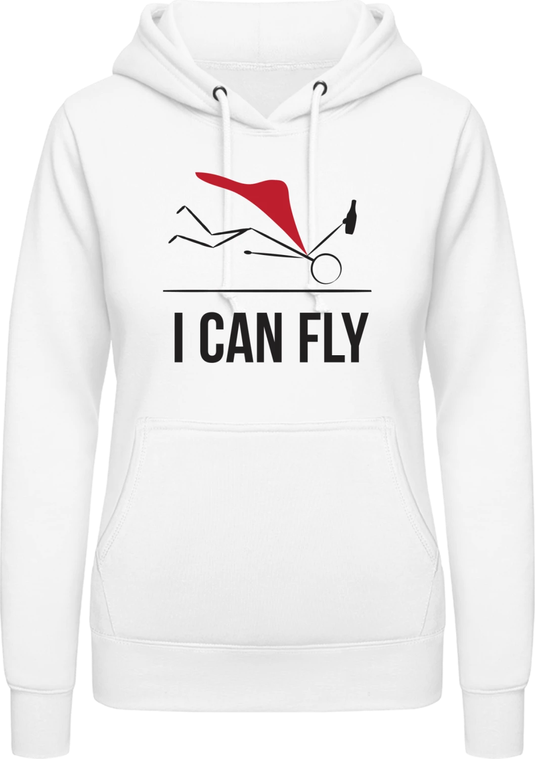 I Can Fly - Arctic white AWDis ladies hoodie - Front