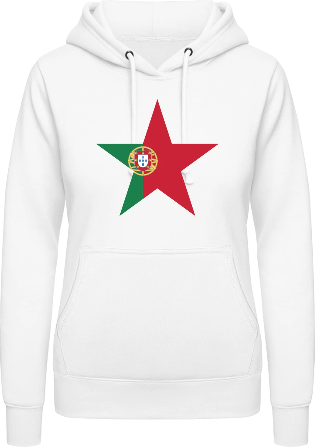 Portuguese Star - Arctic white AWDis ladies hoodie - Front