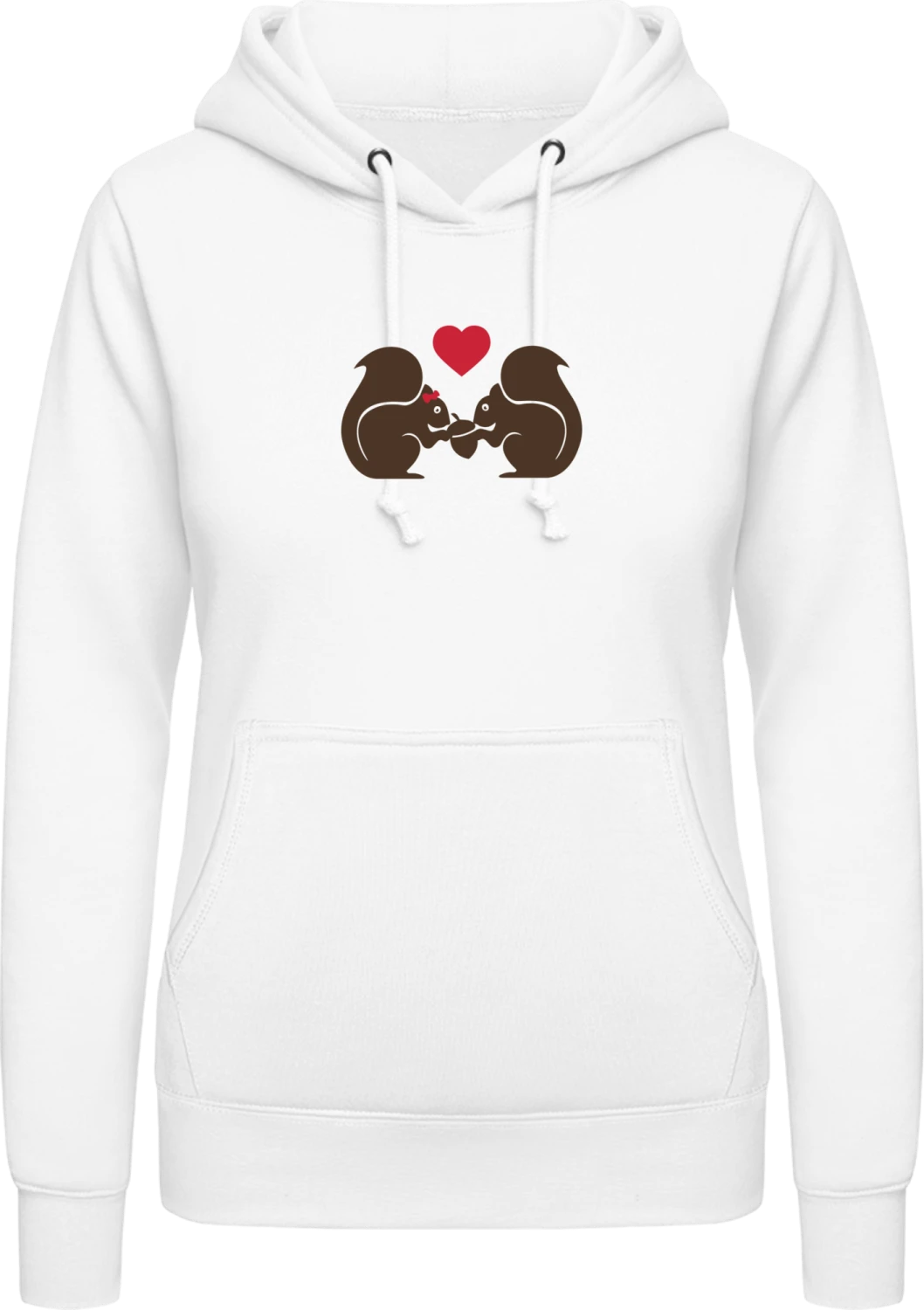 Squirrels In Love - Arctic white AWDis ladies hoodie - Front