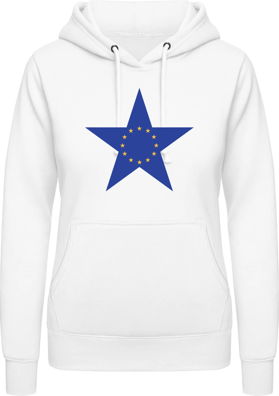 European Star - Arctic white AWDis ladies hoodie - Front