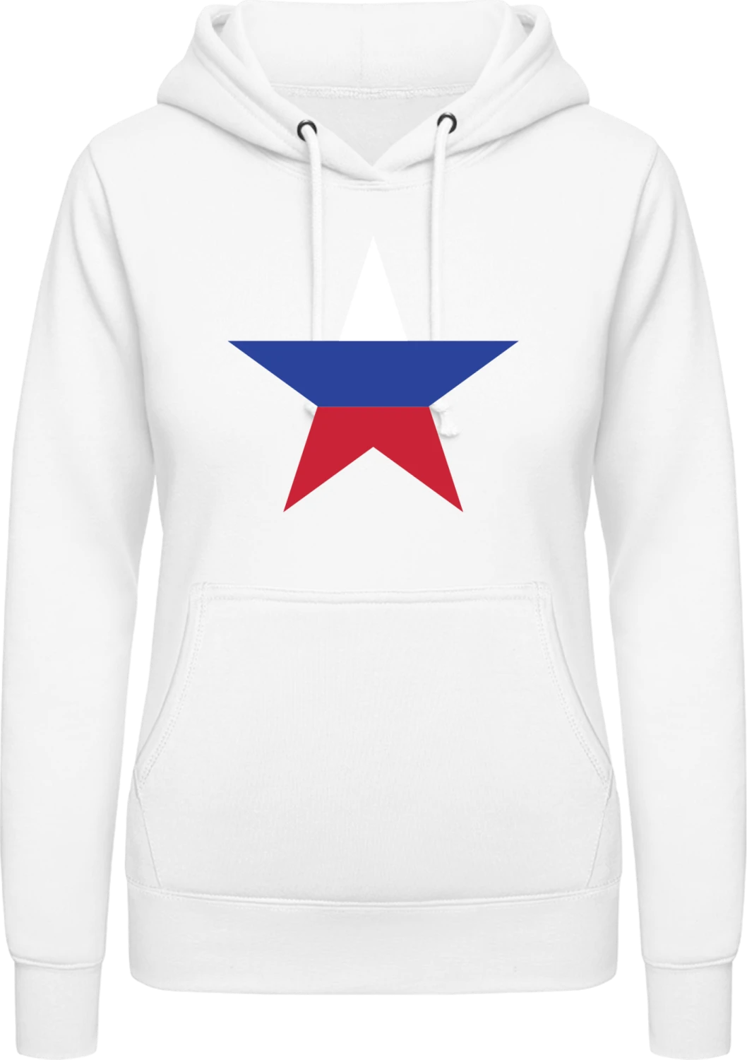 Slovenian Star - Arctic white AWDis ladies hoodie - Front