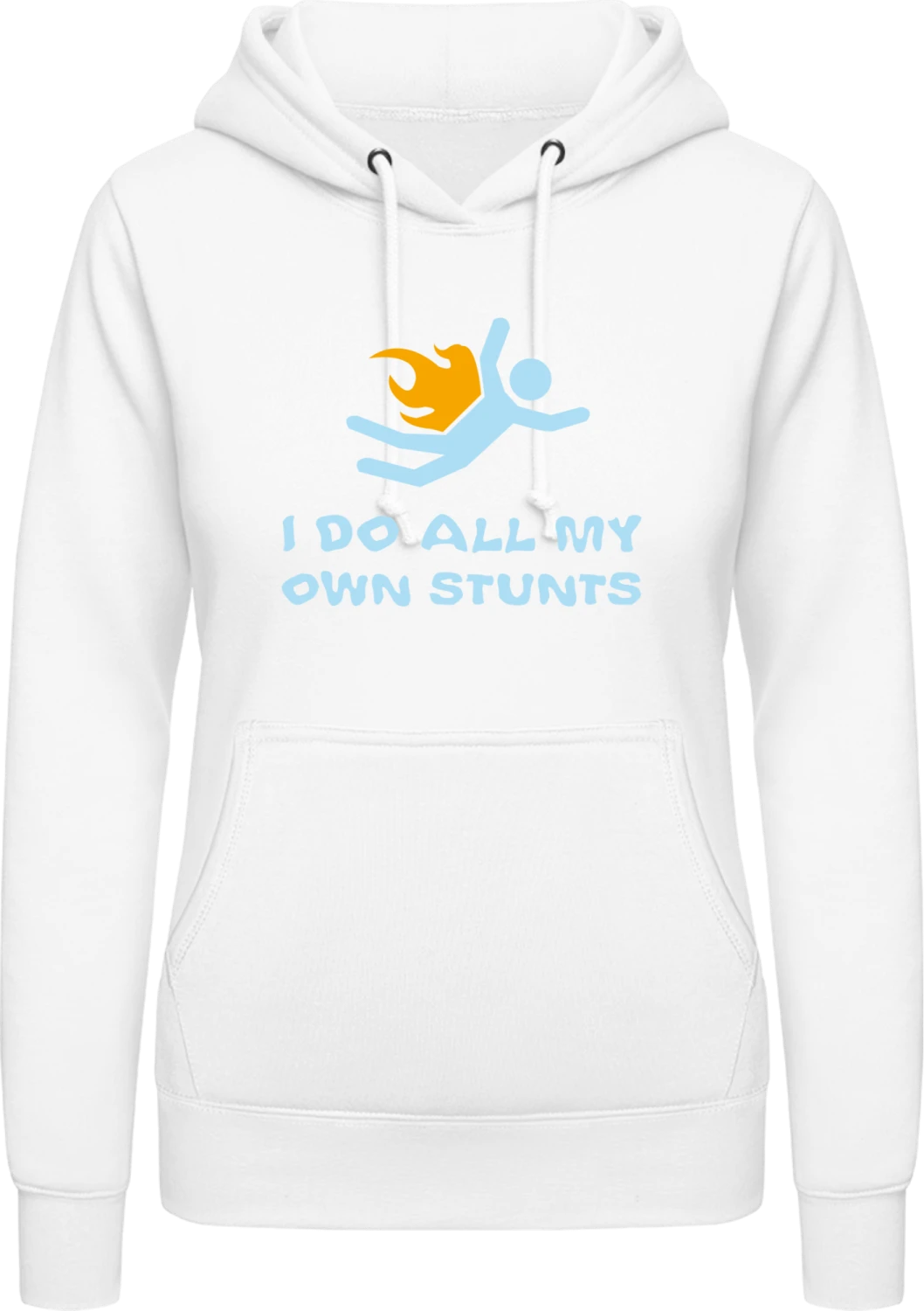 I Do All My Own Stunts - Arctic white AWDis ladies hoodie - Front