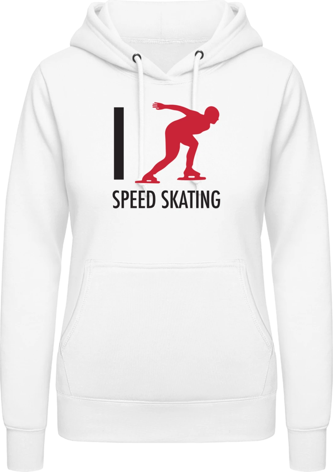 I Love Speed Skating - Arctic white AWDis ladies hoodie - Front