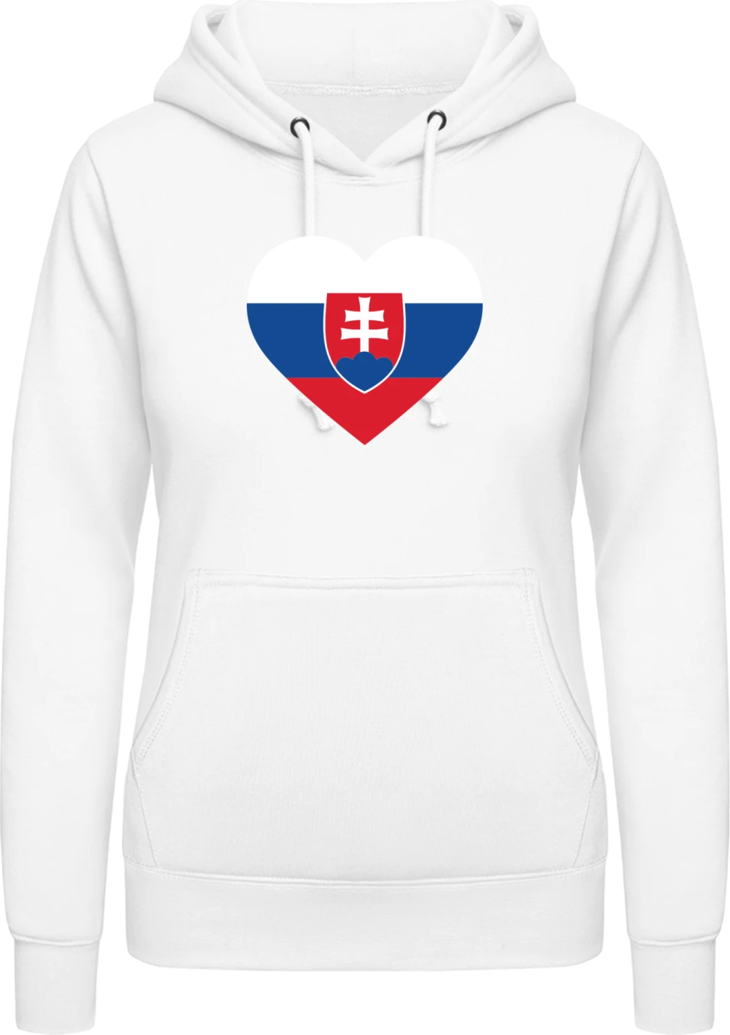 Slovakia Heart Flag - Arctic white AWDis ladies hoodie - Front