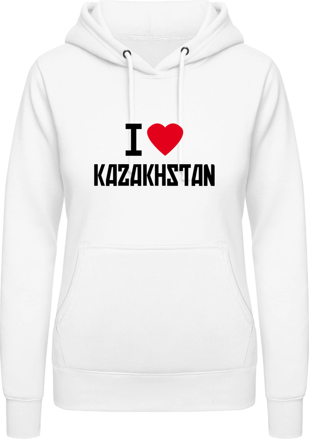 I Love Kazakhstan - Arctic white AWDis ladies hoodie - Front