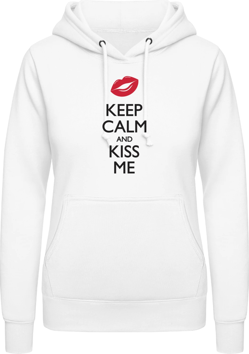 Keep Calm And Kiss Me - Arctic white AWDis ladies hoodie - Front