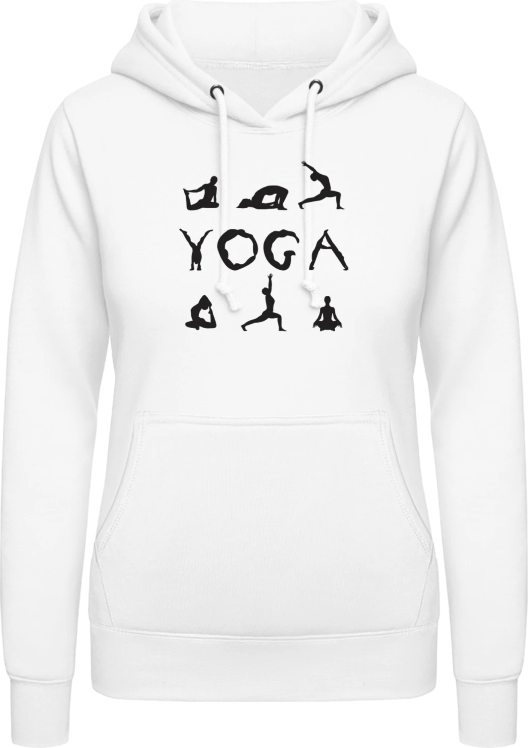 Yoga Letters - Arctic white AWDis ladies hoodie - Front