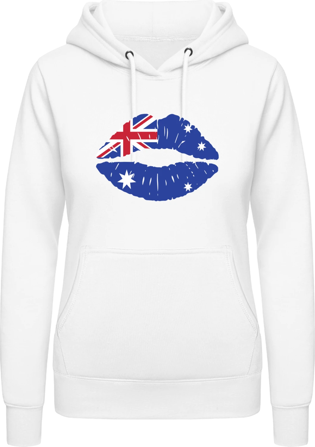 Australian Kiss Flag - Arctic white AWDis ladies hoodie - Front