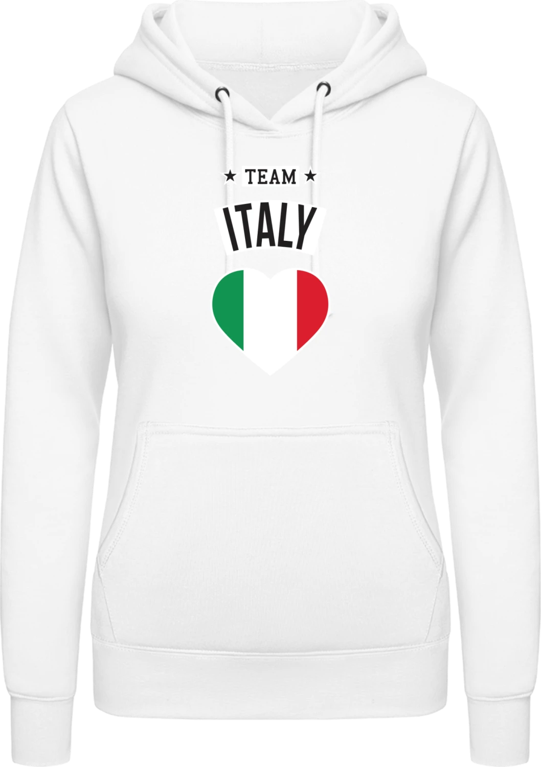 Team Italy - Arctic white AWDis ladies hoodie - Front