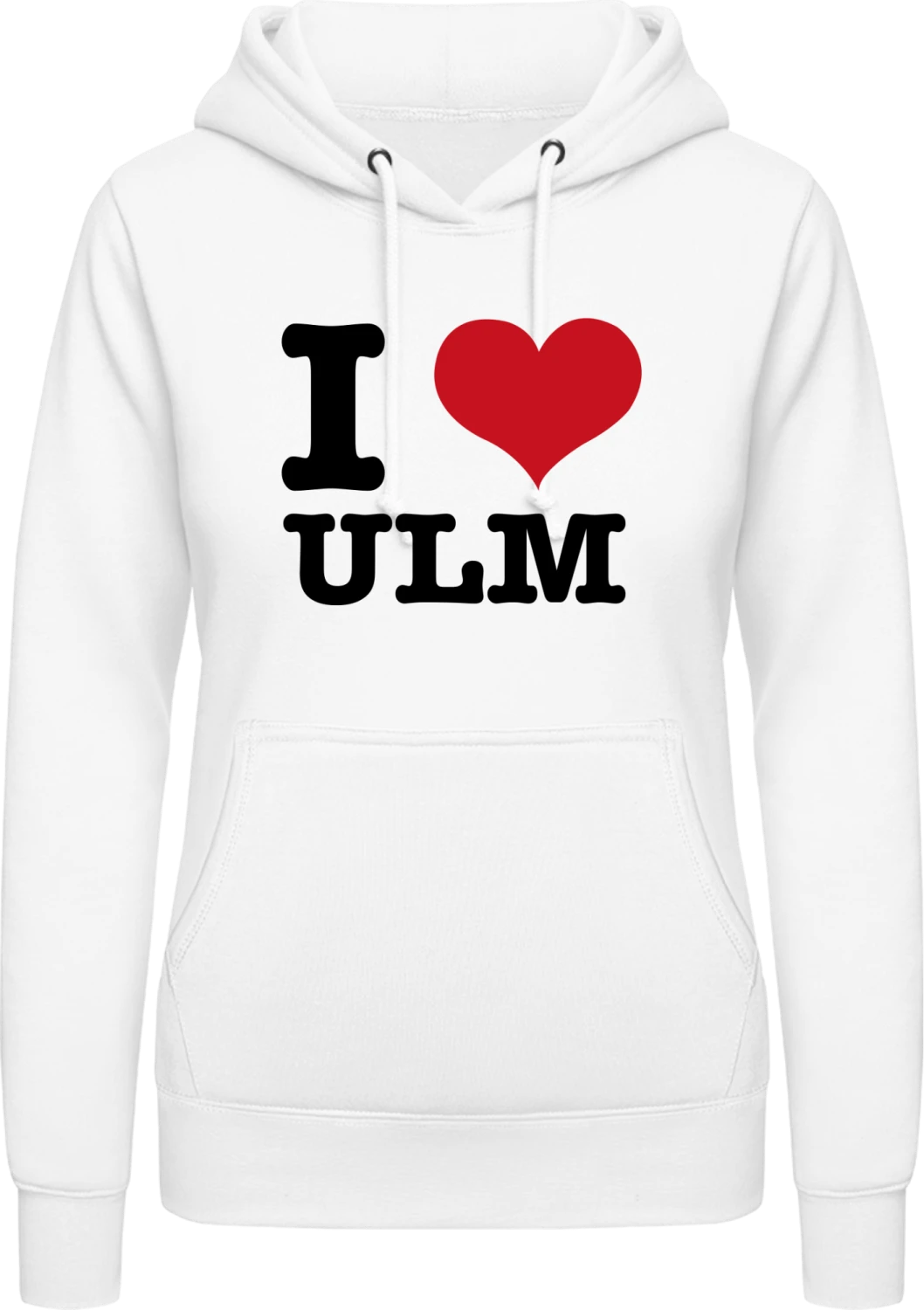 I Love Ulm - Arctic white AWDis ladies hoodie - Front