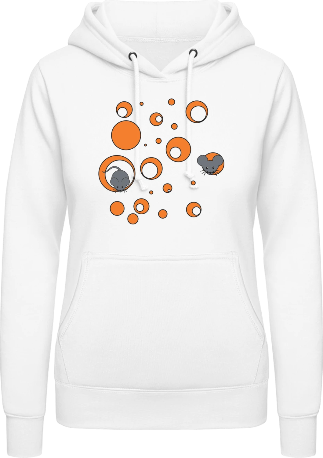 Cheese Effect - Arctic white AWDis ladies hoodie - Front