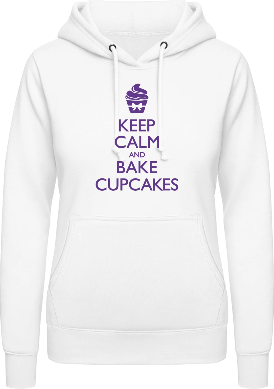 Keep Calm And Bake Cupcakes - Arctic white AWDis ladies hoodie - Front