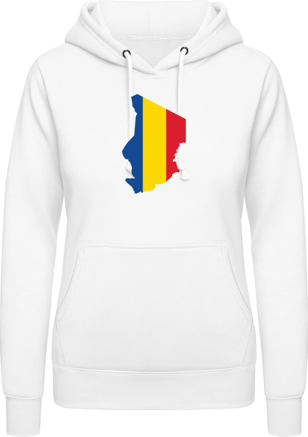 Tschad Map - Arctic white AWDis ladies hoodie - Front