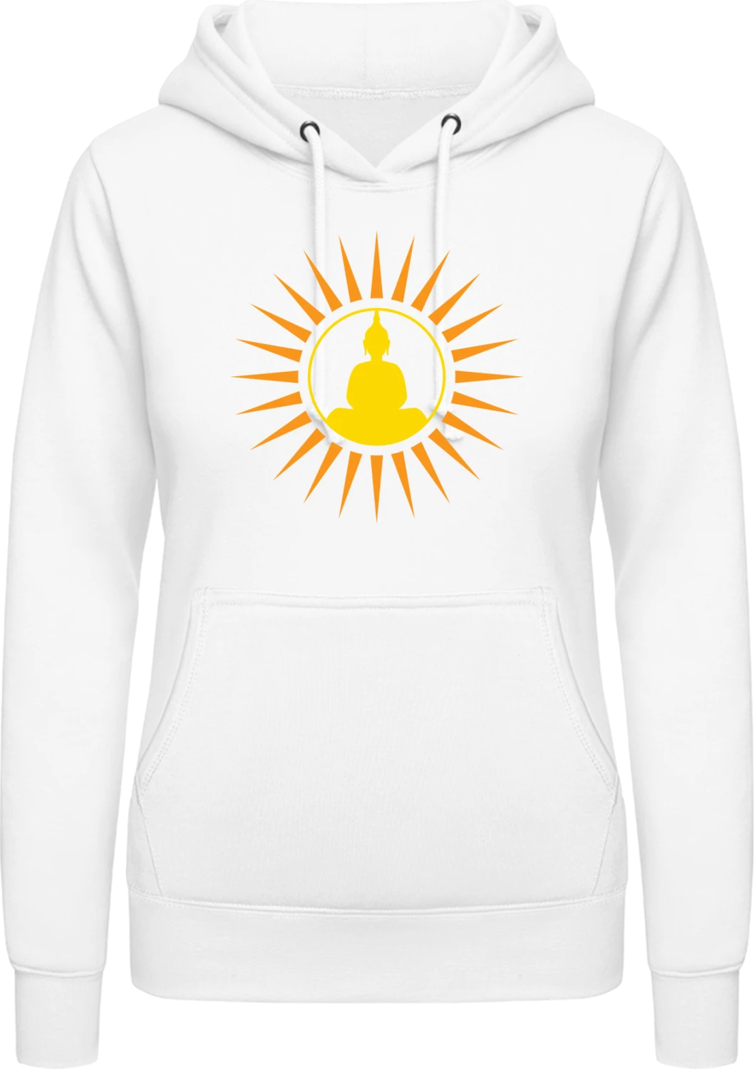 Buddha Meditation - Arctic white AWDis ladies hoodie - Front