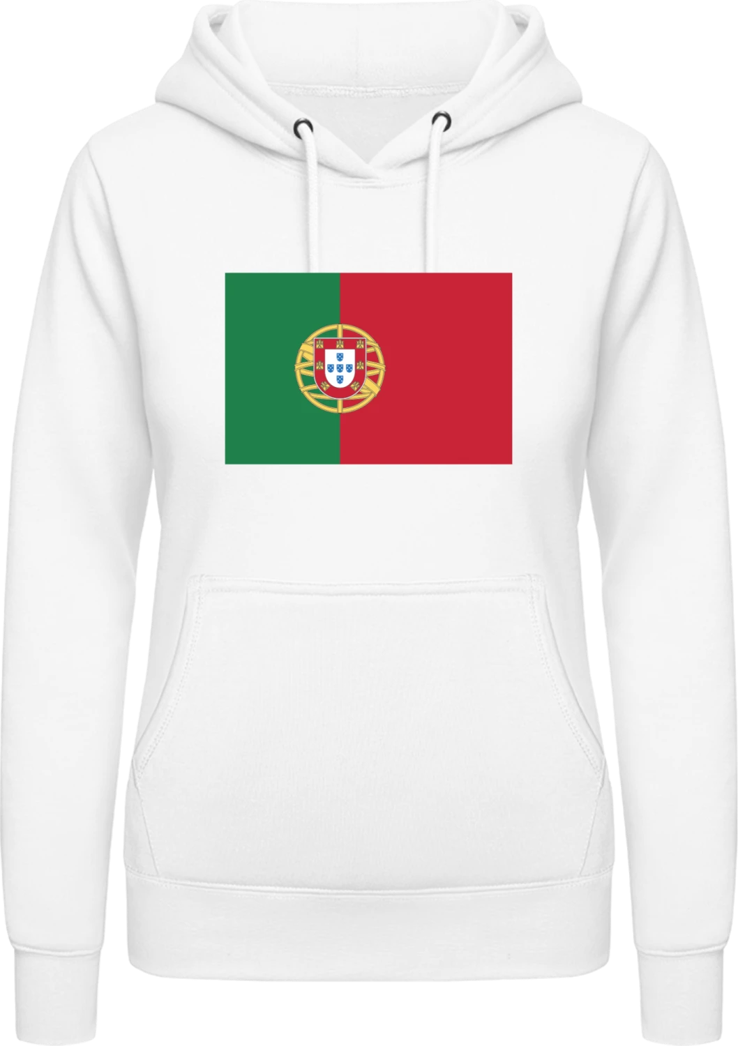 Flag of Portugal - Arctic white AWDis ladies hoodie - Front