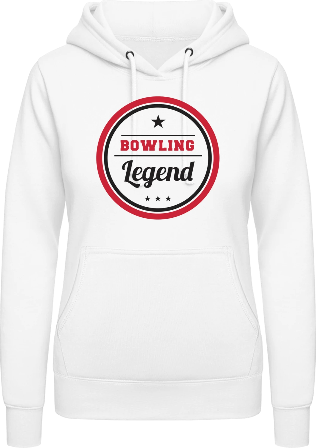 Bowling Legend - Arctic white AWDis ladies hoodie - Front