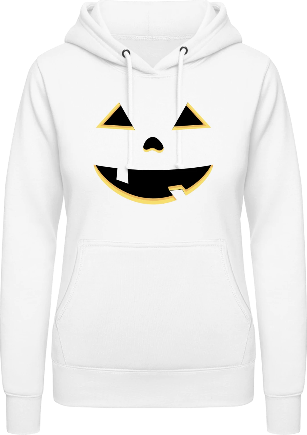 Pumpkin Face Halloween - Arctic white AWDis ladies hoodie - Front