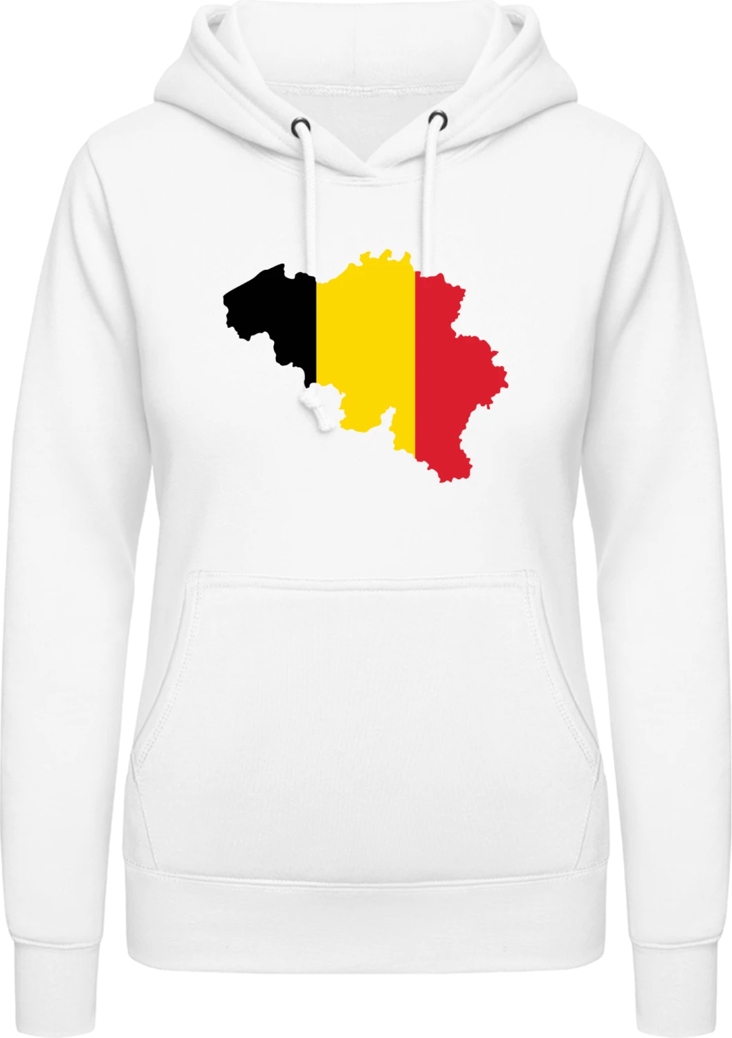 Belgium Map - Arctic white AWDis ladies hoodie - Front