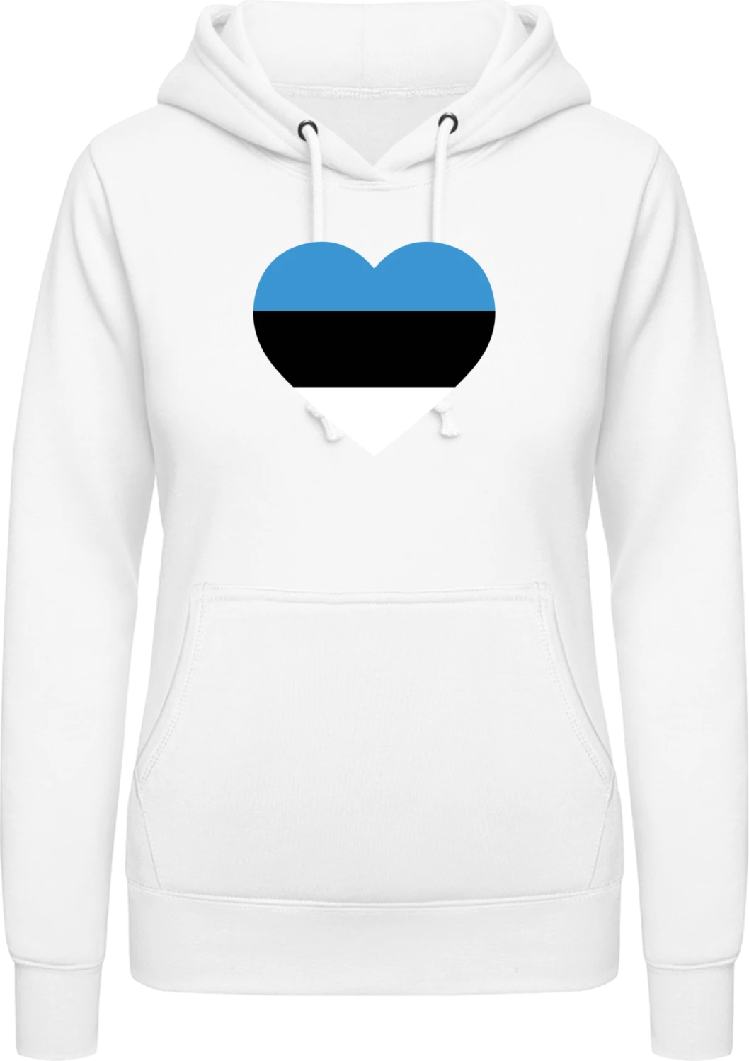 Estonia Heart - Arctic white AWDis ladies hoodie - Front