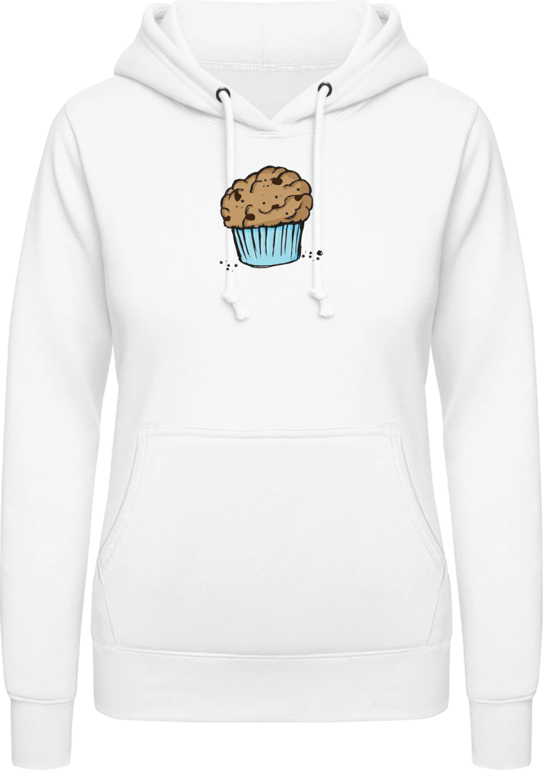 Cupcake - Arctic white AWDis ladies hoodie - Front