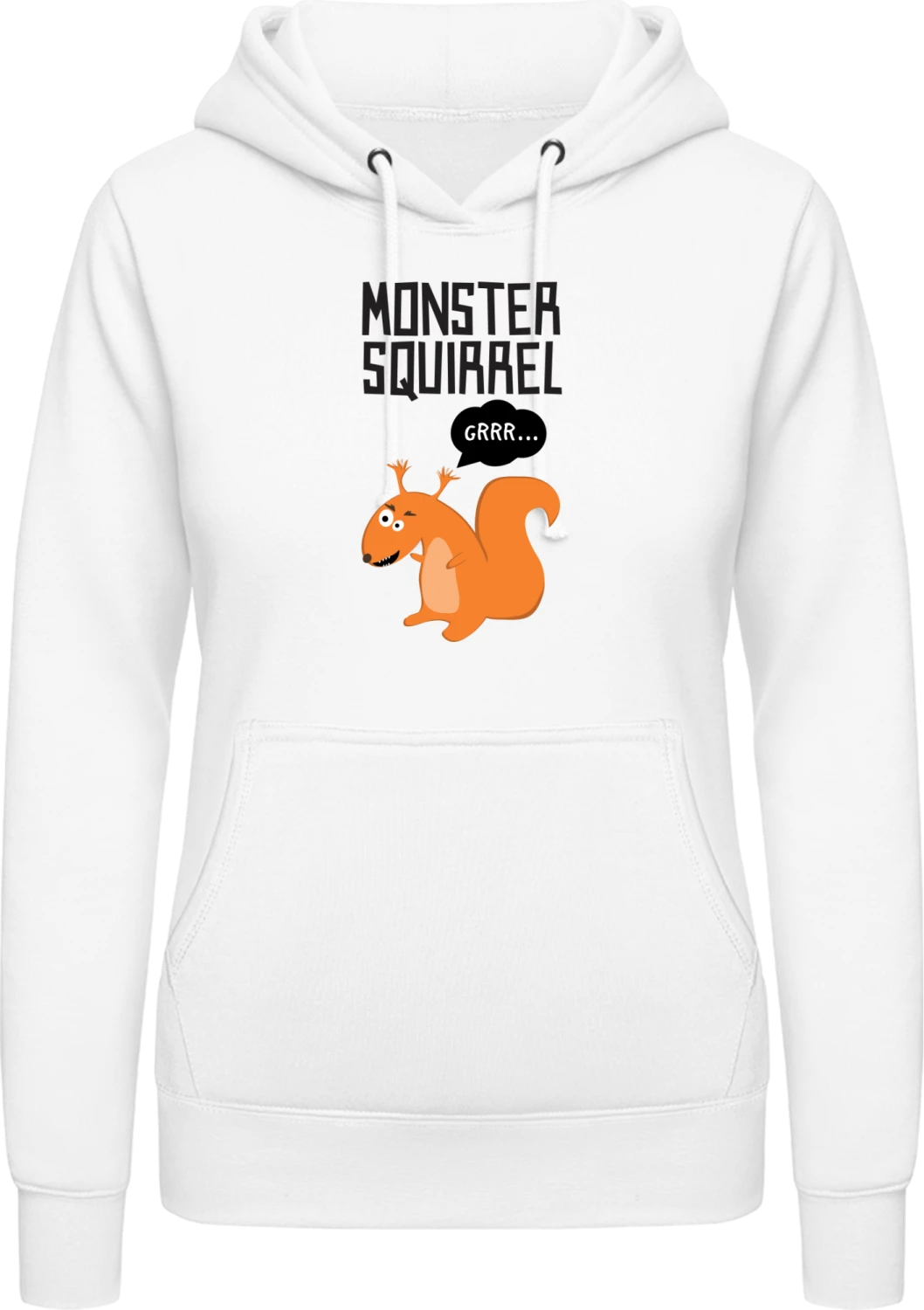 Funny Squirrel - Arctic white AWDis ladies hoodie - Front