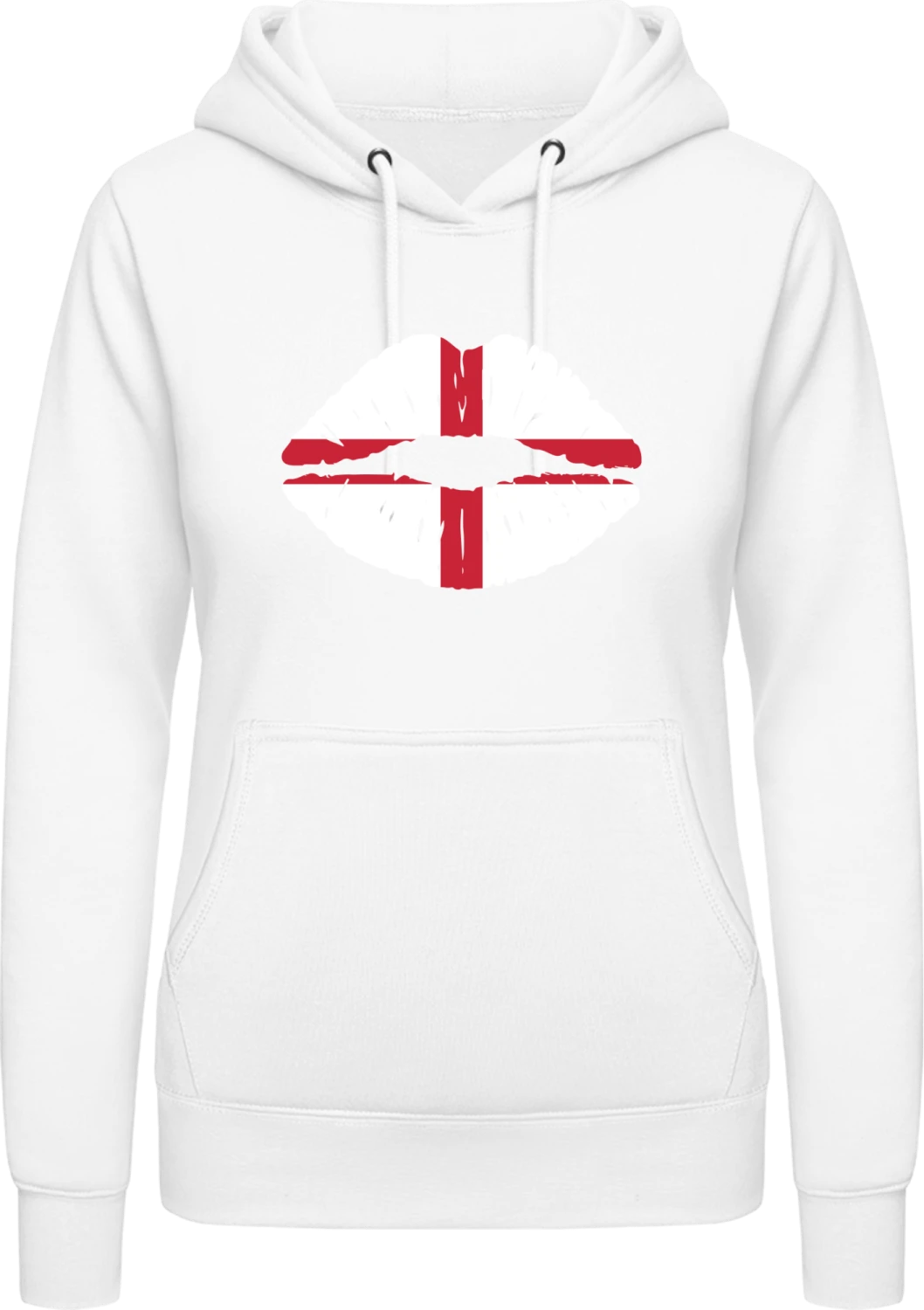 England Kiss Flag - Arctic white AWDis ladies hoodie - Front