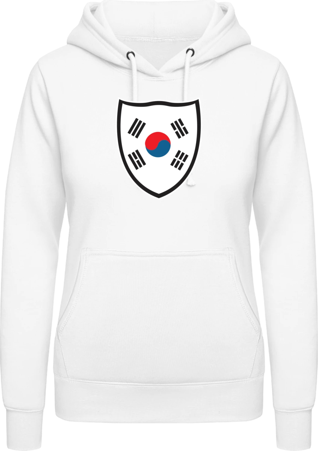 South Korea Shield Flag - Arctic white AWDis ladies hoodie - Front