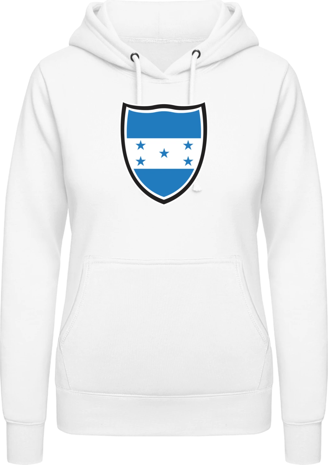 Honduras Flag Shield - Arctic white AWDis ladies hoodie - Front