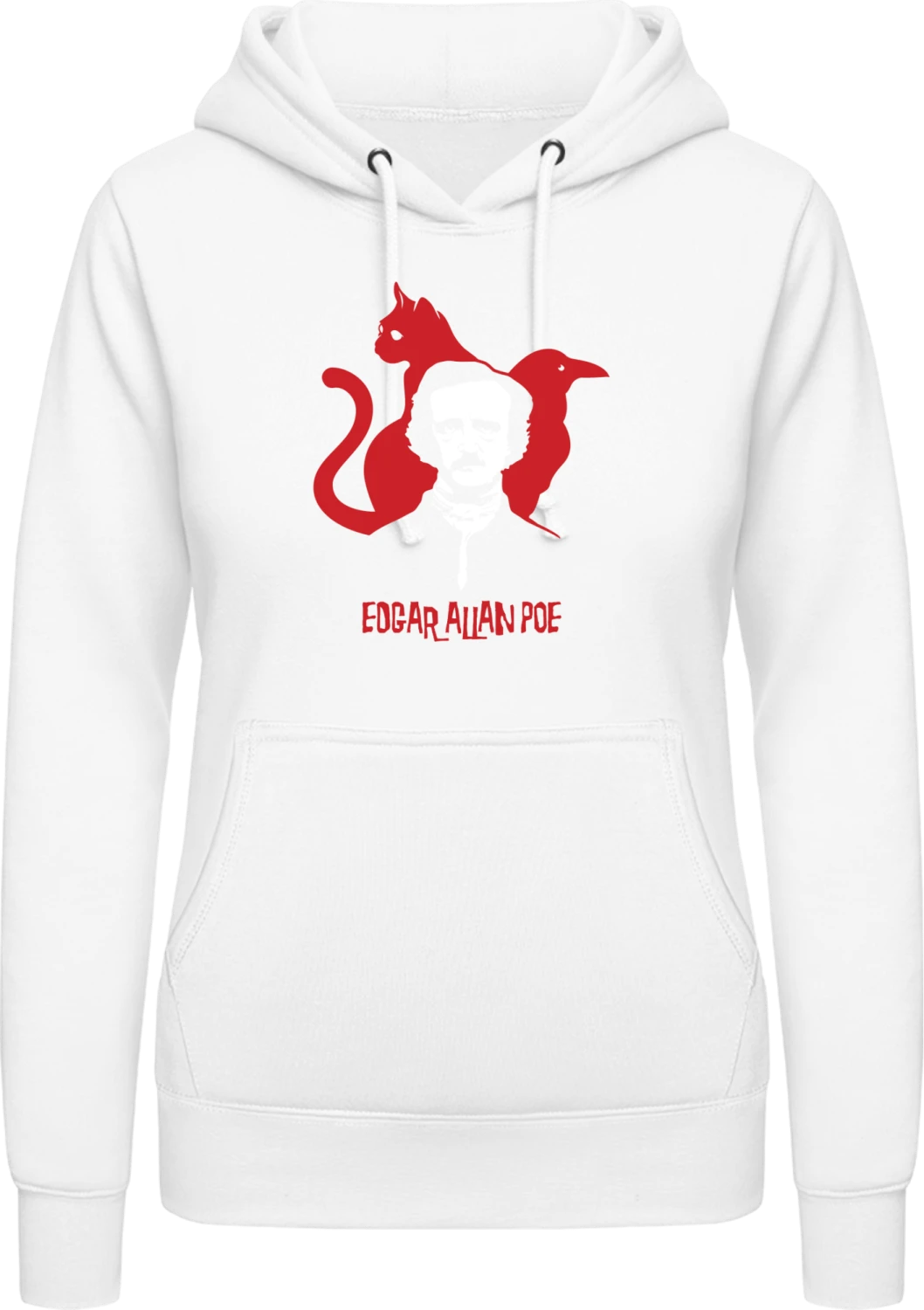 Edgar Allan Poe - Arctic white AWDis ladies hoodie - Front