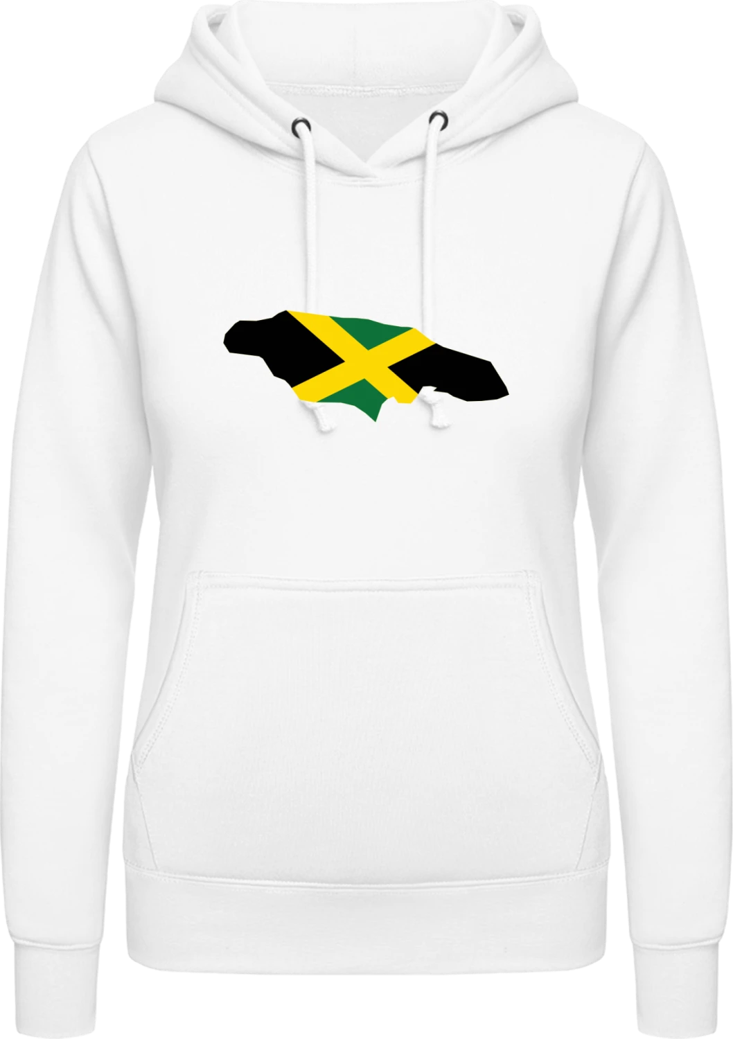 Jamaica Map - Arctic white AWDis ladies hoodie - Front