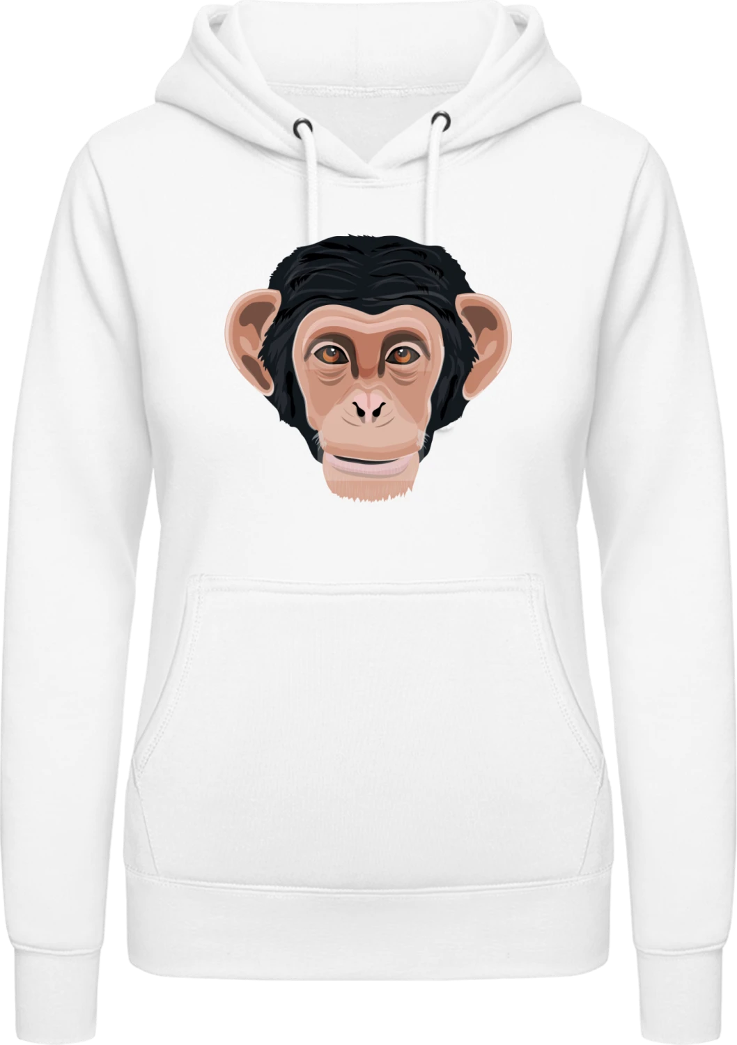 Chimp Ape - Arctic white AWDis ladies hoodie - Front