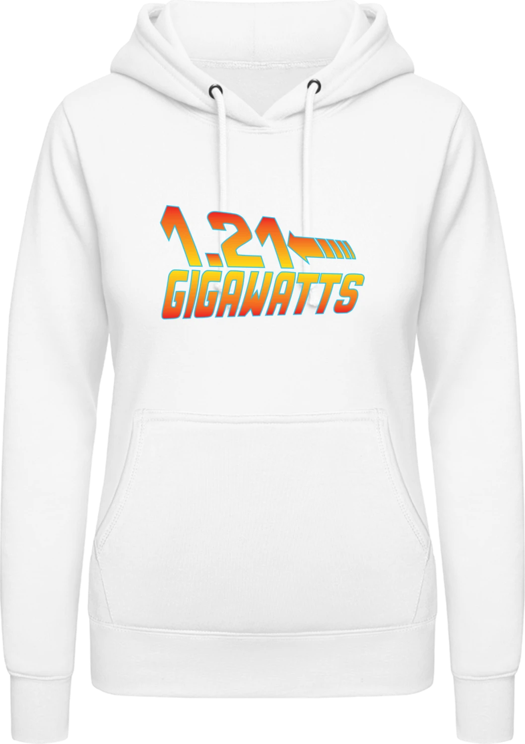 1.21 Gigawatts - Arctic white AWDis ladies hoodie - Front