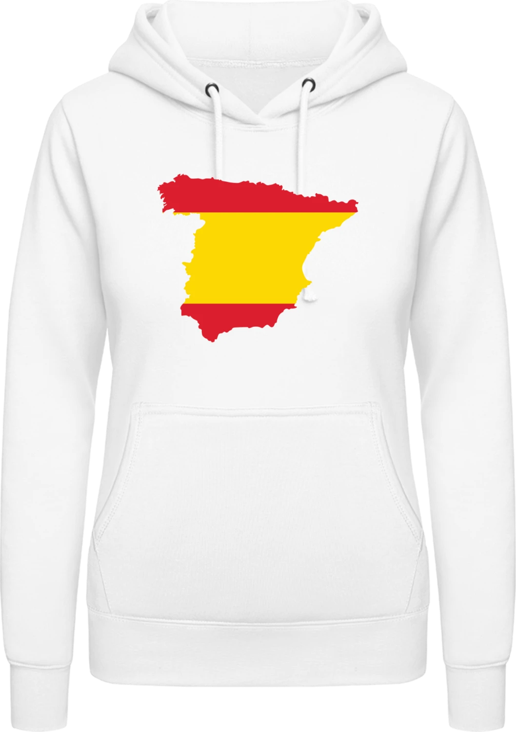 Spain Map - Arctic white AWDis ladies hoodie - Front