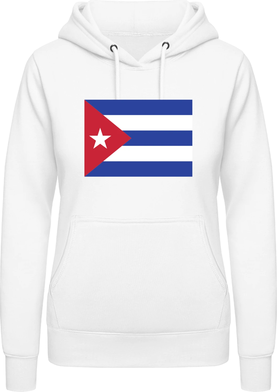 Cuba Flag - Arctic white AWDis ladies hoodie - Front