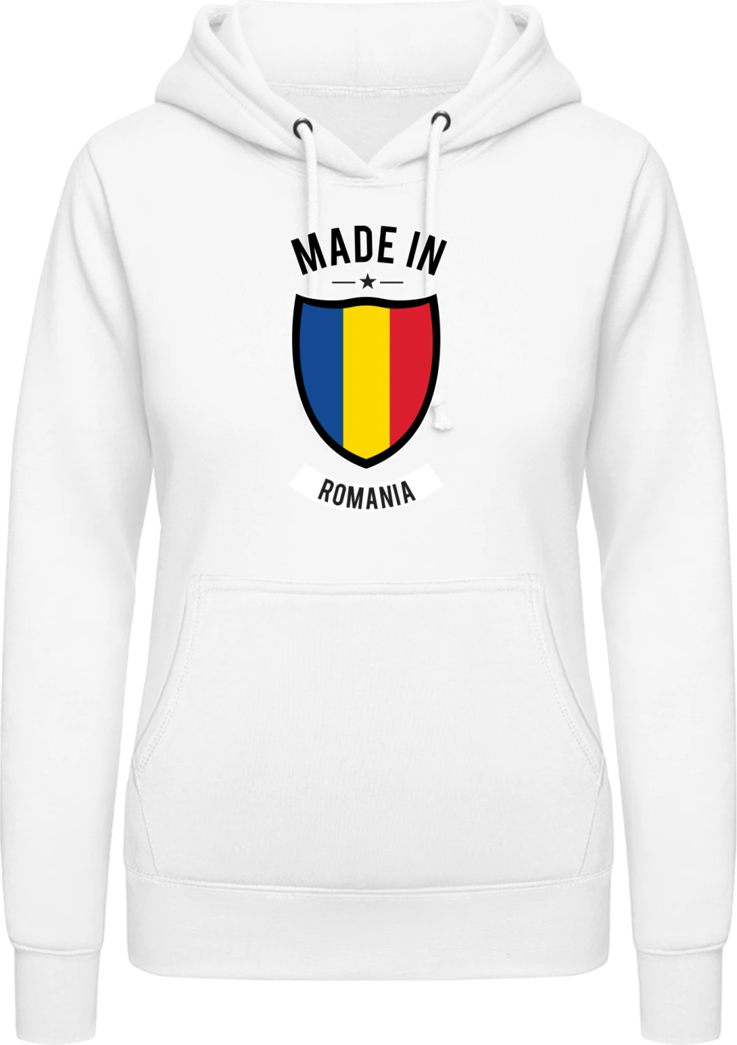 Made in Romania - Arctic white AWDis ladies hoodie - Front