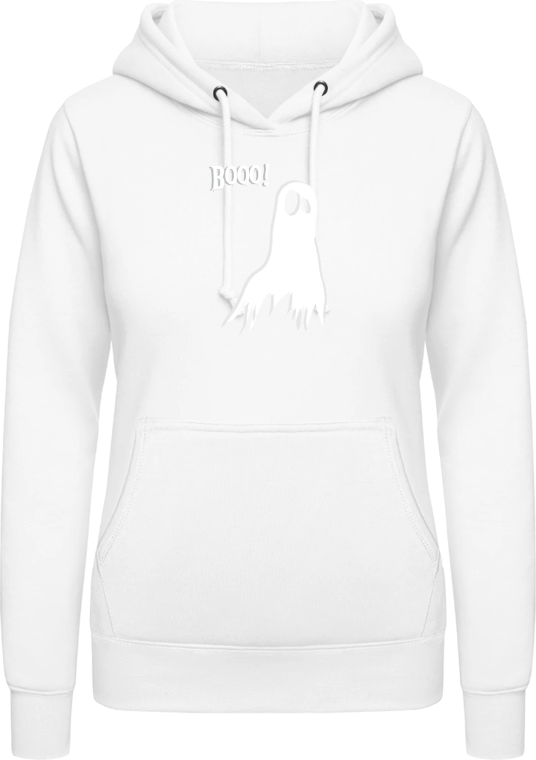 Booo Ghost - Arctic white AWDis ladies hoodie - Front