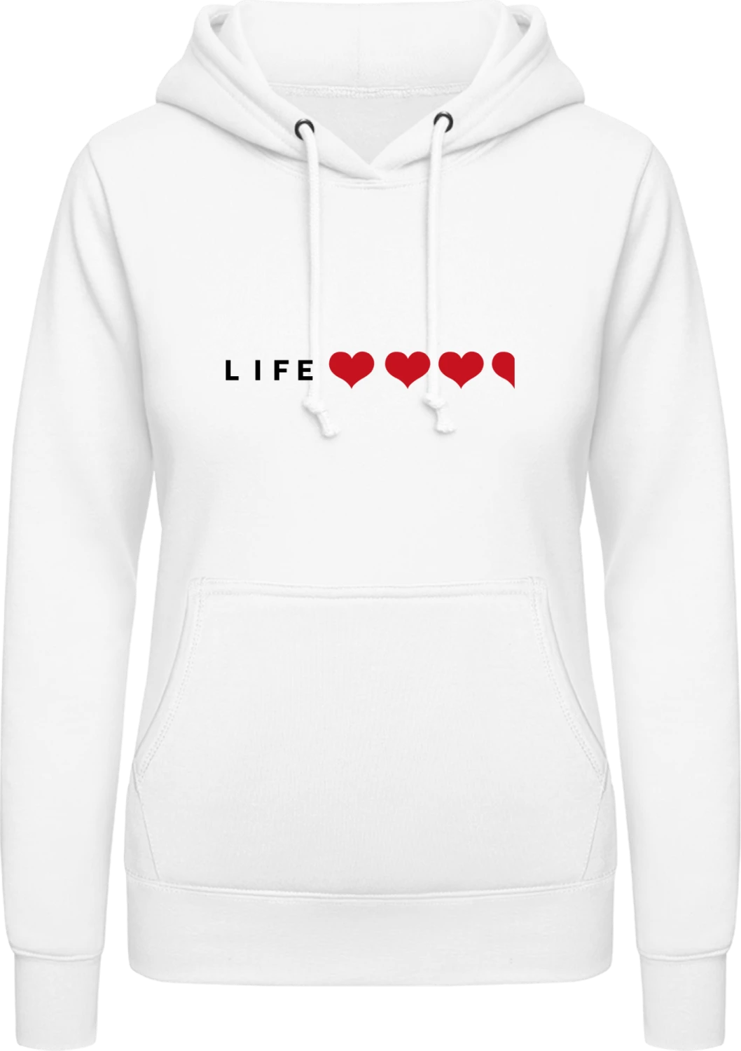 Video Game Life - Arctic white AWDis ladies hoodie - Front