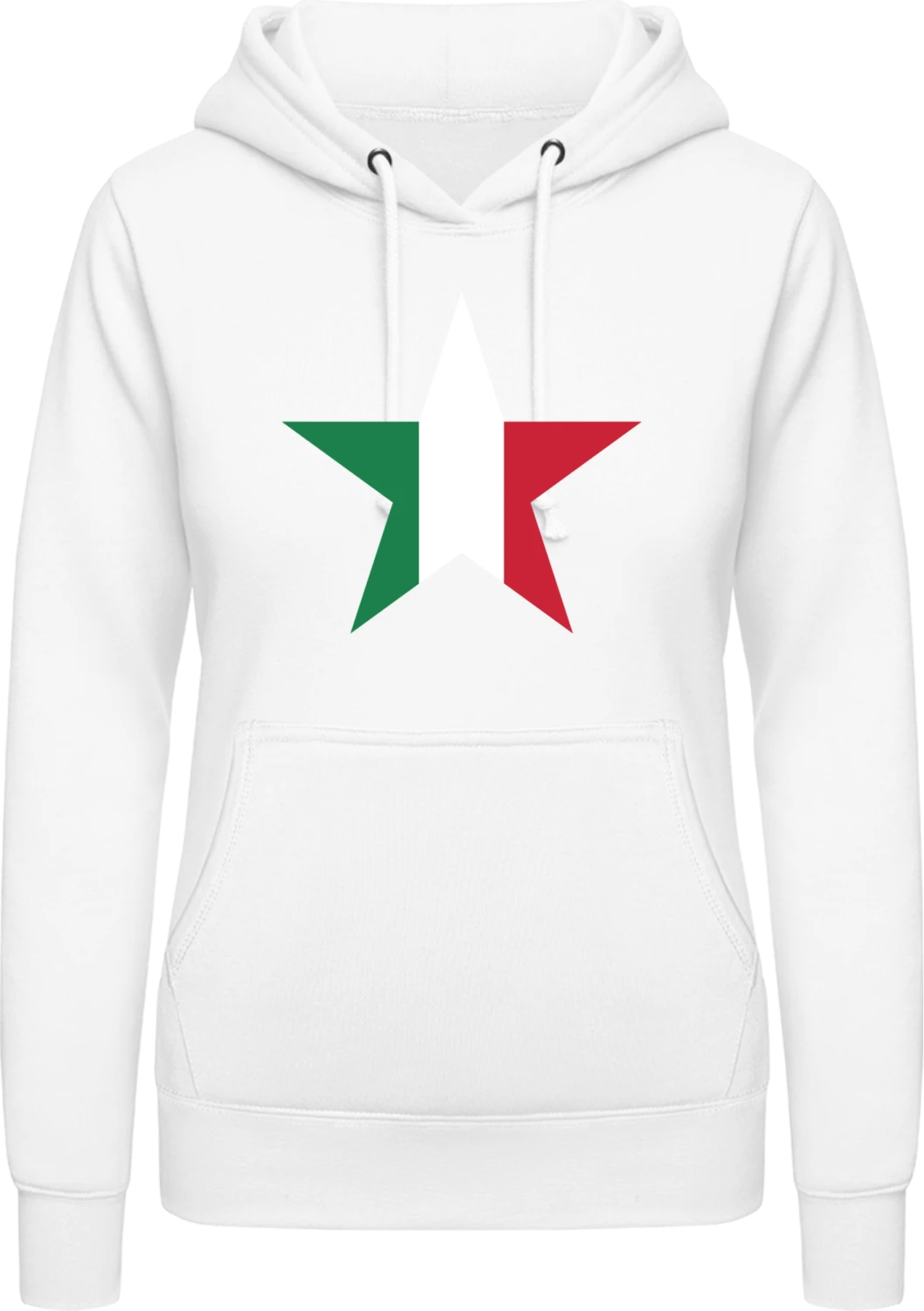 Italian Star - Arctic white AWDis ladies hoodie - Front