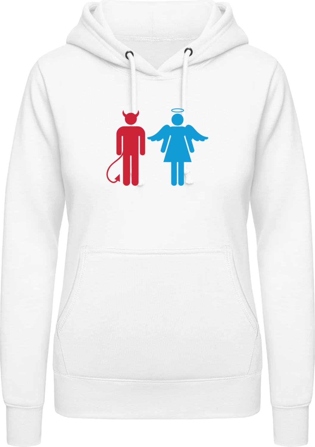 Devil And Angels - Arctic white AWDis ladies hoodie - Front