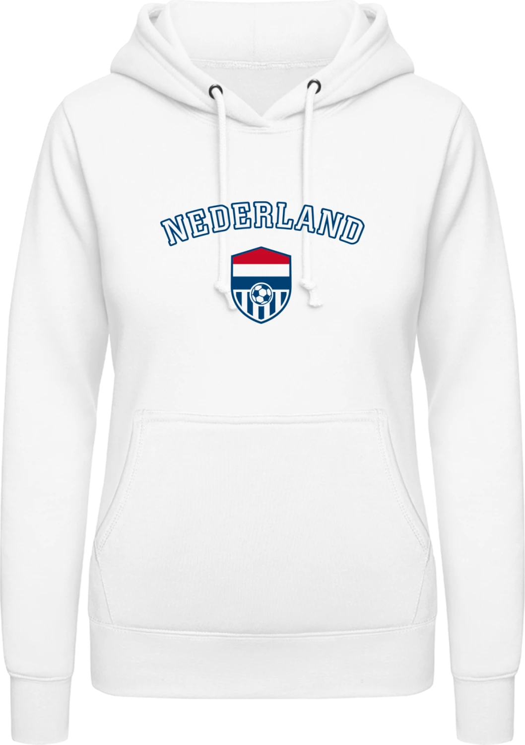 Nederlands - Arctic white AWDis ladies hoodie - Front