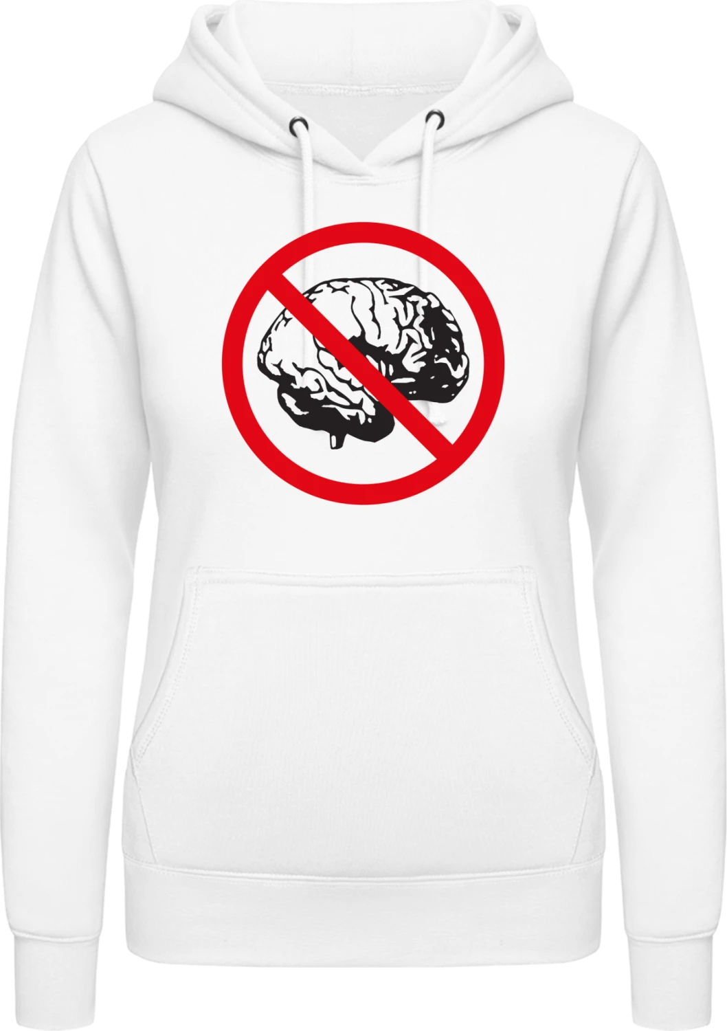 Brainless - Arctic white AWDis ladies hoodie - Front