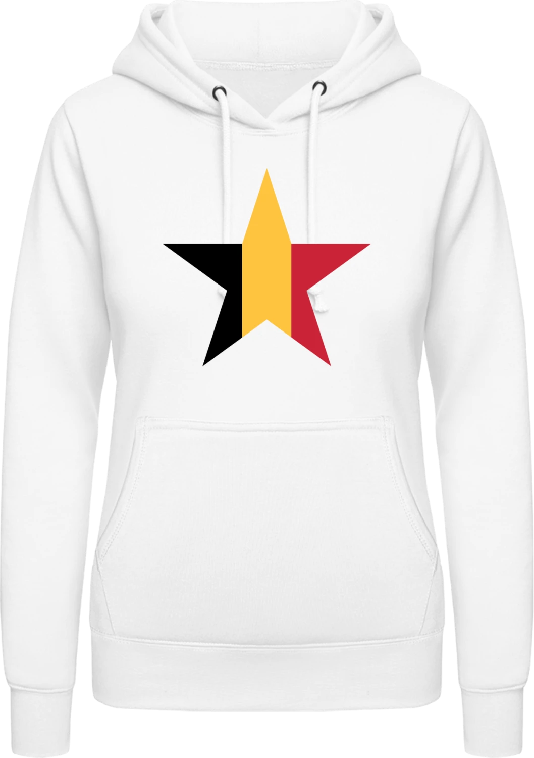 Belgian Star - Arctic white AWDis ladies hoodie - Front