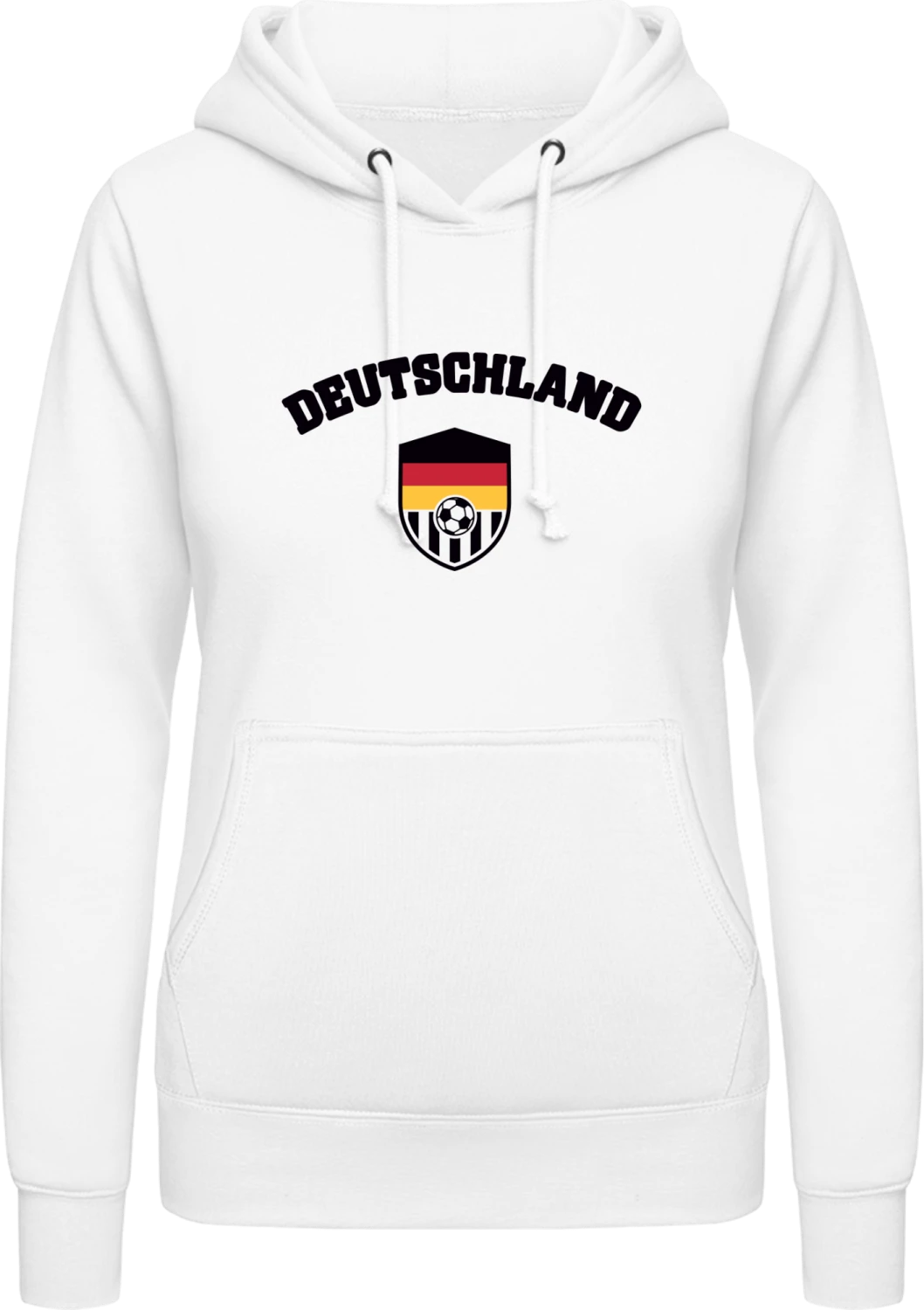 Deutschland Fan - Arctic white AWDis ladies hoodie - Front