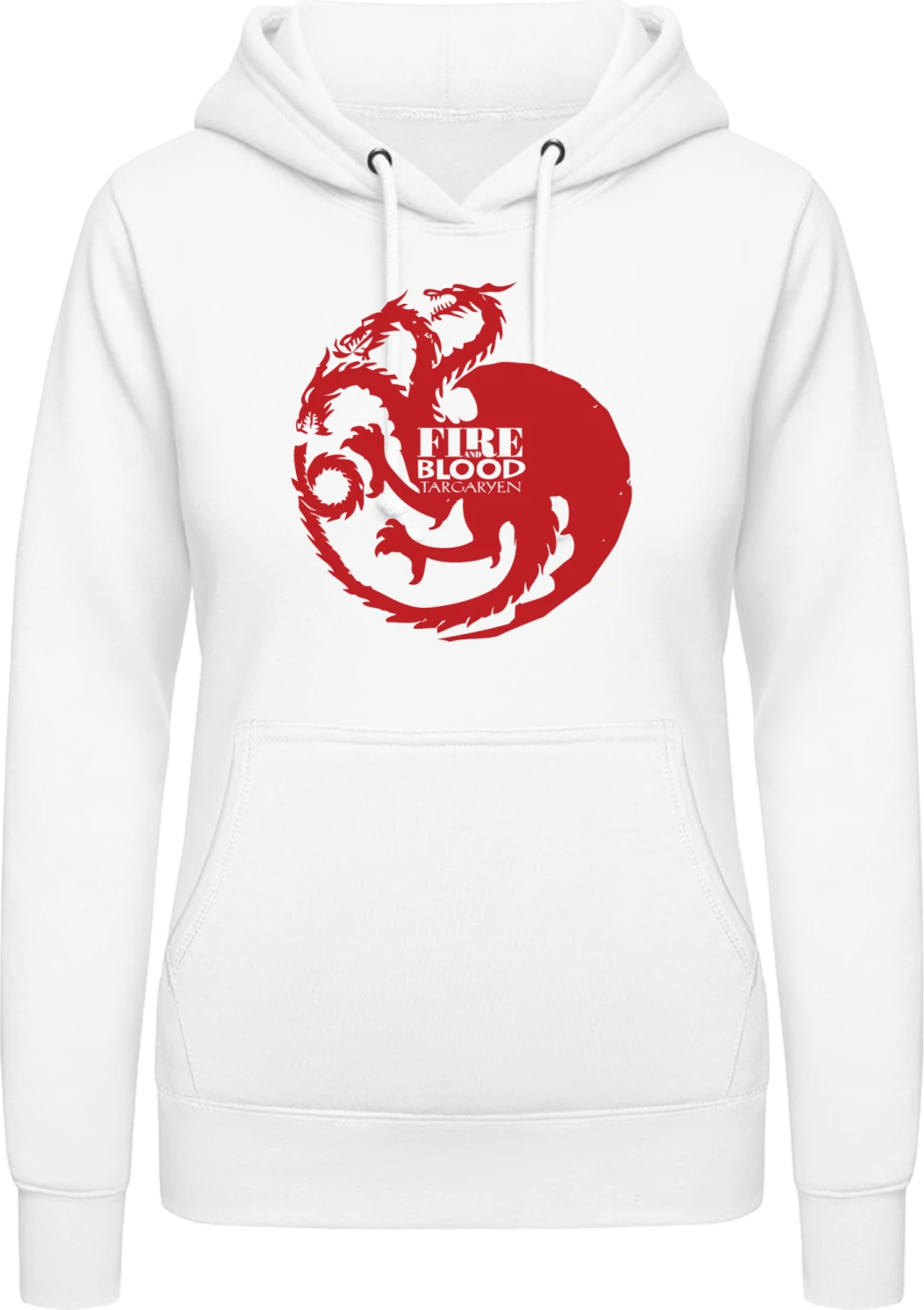 Targeryan - Arctic white AWDis ladies hoodie - Front