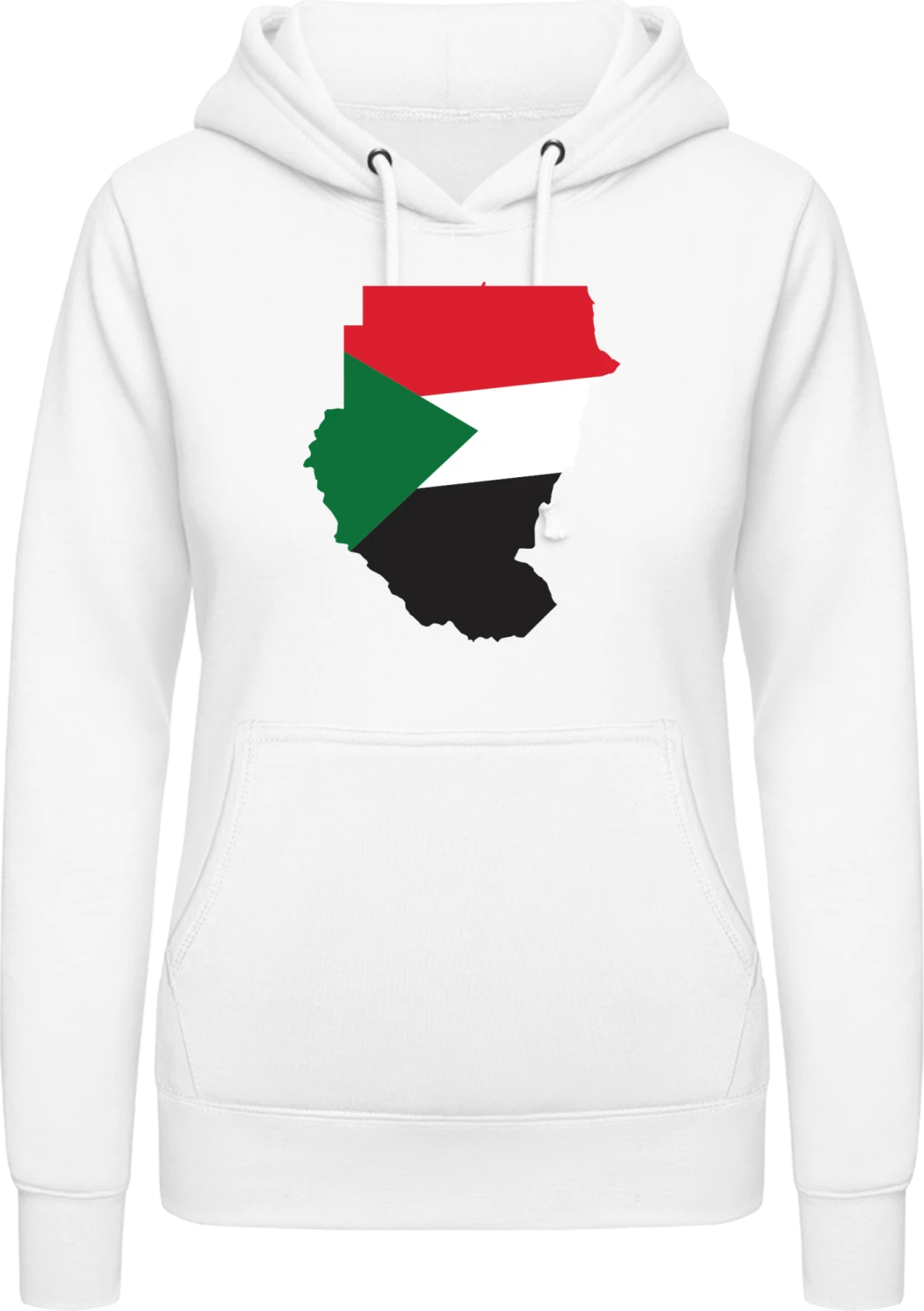 Sudan Map - Arctic white AWDis ladies hoodie - Front