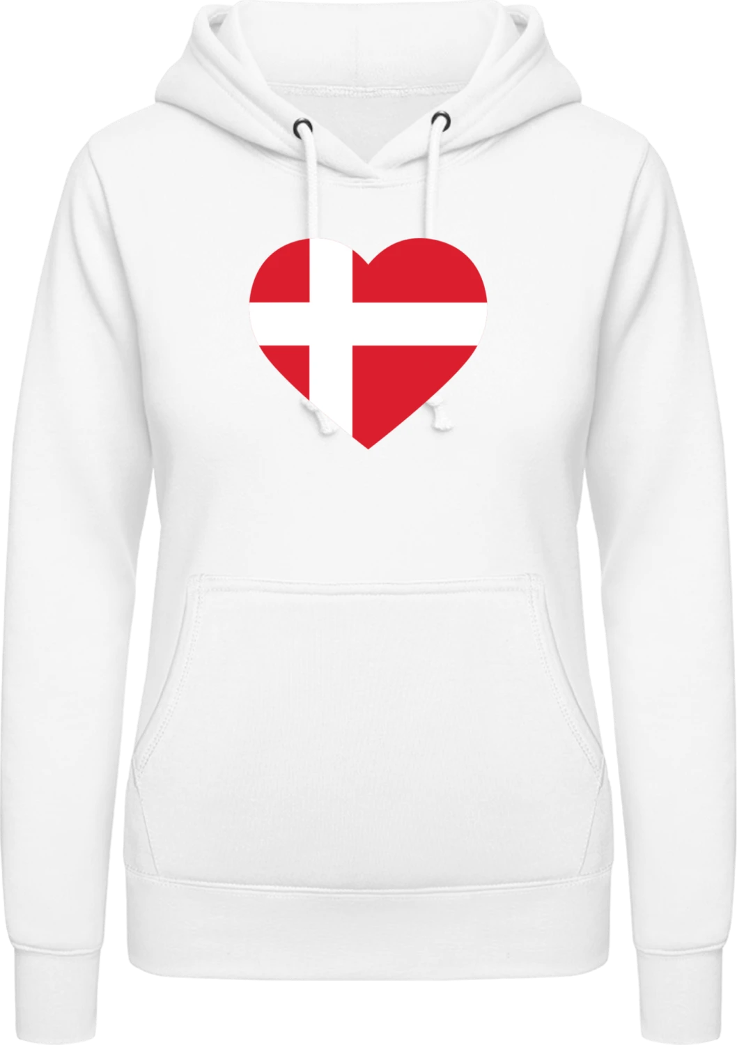 Denmark Heart - Arctic white AWDis ladies hoodie - Front