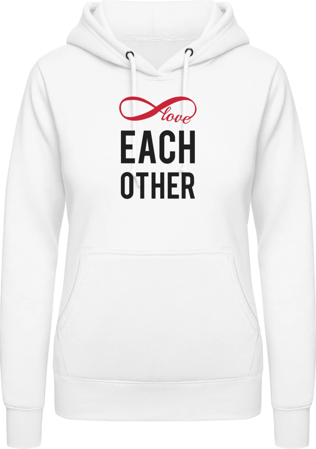 Love Each Other - Arctic white AWDis ladies hoodie - Front