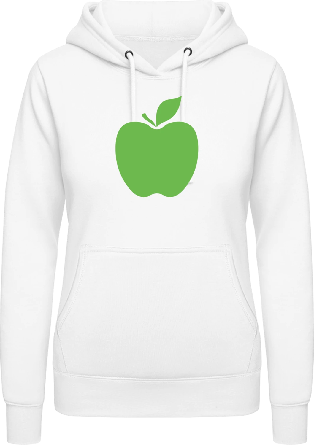 Apple Icon - Arctic white AWDis ladies hoodie - Front