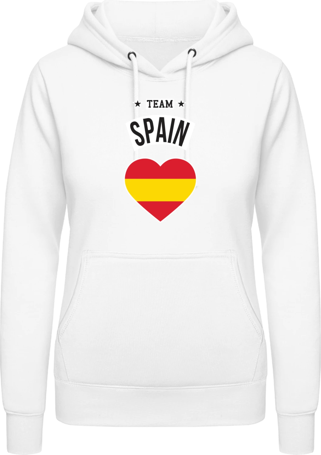 Team Spain Heart - Arctic white AWDis ladies hoodie - Front